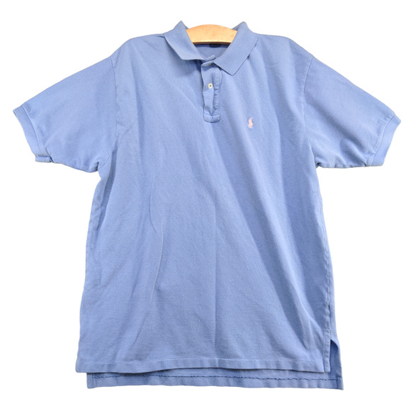 Polo by Ralph Lauren Men's Polo Shirt Blue XL Short Sleeve High Low Hem - Picture 1 of 14